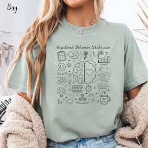RBT doodle shirt, Comfort Colors, Gift for RBT, Rbt Grad Gift, Autism Awareness Week gift, Aba shirt, Rbt pride shirt, Behavior Tech Gift