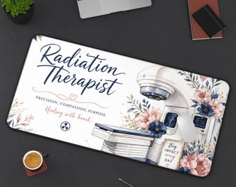 Radiation Therapist Vintage Desk Mat, Rad Therapist Gift, Radiation Oncology Office Decor, Desk Pad for RTT, Rad Tech Week Gift