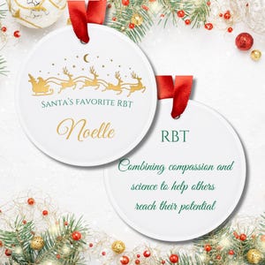 RBT Gift, Custom Acrylic Ornament, Printed on both sides, Secret Santa Gift, Registered Behavior Technician Christmas Gift, 2.90" inch