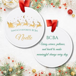BCBA Gift, Custom Acrylic Ornament, Printed on both sides, Secret Santa Gift, BCBA Boss Christmas Gift, 2.9" inch