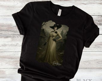 Lady Dimitrescu Gamer Unisex T-Shirt, Resident Evil Video Game Tee, Black Graphic Shirt, Video Game Lover Gift, Horror Gamer Apparel Fanart