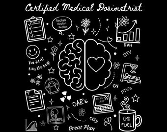 Medical Dosimetrist Doodle png, Certified Medical Dosimetrist digital download, Doodle Design, Black and White png included