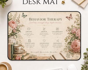 Behavior Analyst Vintage Desk Mat, ABA Graduation Gift, BCBA Office Decor, Desk Pad for RBT, Autistic Teacher, Paraprofessional Grad
