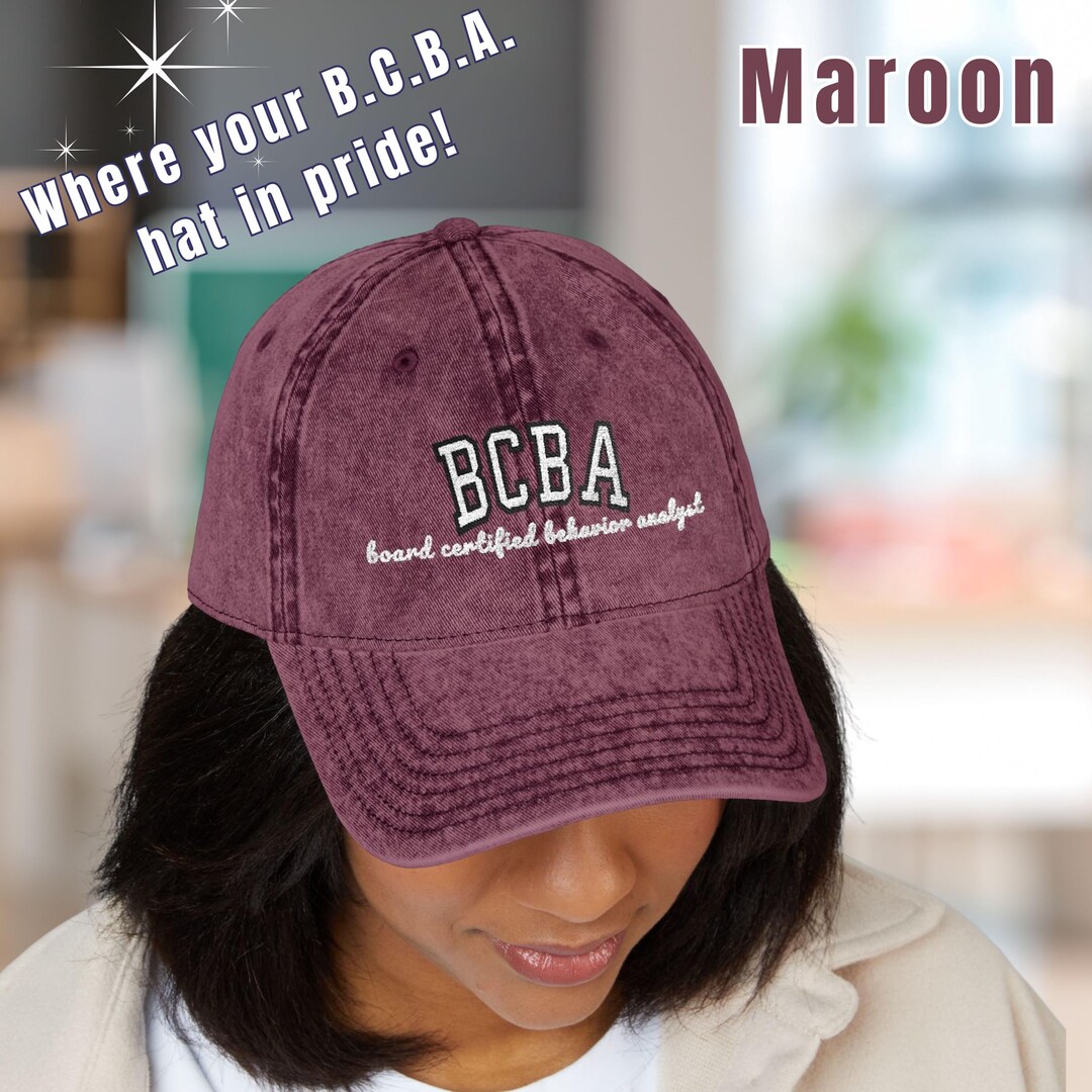 Personalized Embroidered BCBA Distressed Hat, Board Certified Behavior ...