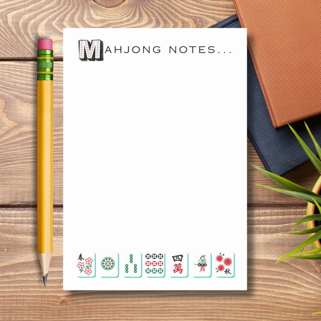 Mahjong Notepad Mahjong Notepad Gift, Mahjong Hostess Gift, Sticky Notes, Mahjong Lover ...