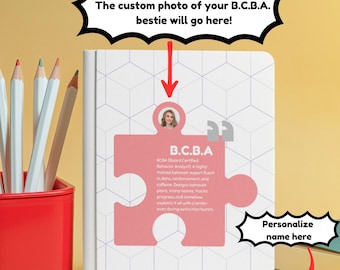 Personalized Photo BCBA Journal, Custom Bcba gift, Behavior Analyst Grad Gift, Hardcover ABA Notebook, BCBA notebook, Bcba Grad Gift