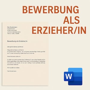 Carta de motivación para educadores / Ejemplo de plantilla de solicitud / Descargar / Profesional y editado / Alemán