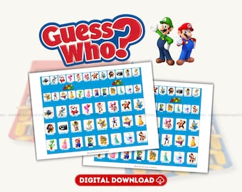 Guess Who Themed Game Inserts | 24 Characters | Guess Who 2.0 | Kids Entertainment | Gift for Kids | Instant Download | Print at Home