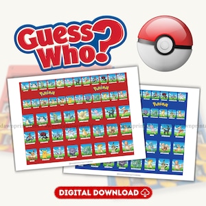 Guess Who Themed Game Sheets | 24 Characters | Guess Who 2.0 | Adults/Kids Entertainment | Instant Download | Print at Home