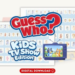 Gues Who Spielblätter | 24 Zeichen | Vermute wer 2.0 | Guess Who Kids TV-Show Ausgabe | Drucken Sie zu Hause | Digitaler Download