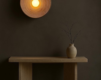 Minimalist Japanese Wall Lamp – Round Resin Light Fixture for Bedroom, Living Room, Dining Room, Hallway – Warm Soft Ambient Lighting Decor