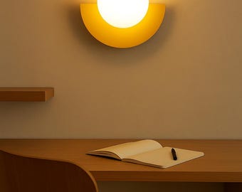 Handmade Nordic LED Wall Sconce – Creative Colorful Design – Half-Moon Light Fixture for Bedroom, Living Room, Office Decor, Hallway
