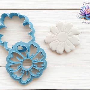 Daisy Flower Cookie Cutter & Embosser Set – Daisy Floral Fondant Stamp – Flower Cookie Decor Tool