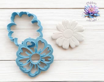 Daisy Flower Cookie Cutter & Embosser Set – Daisy Floral Fondant Stamp – Flower Cookie Decor Tool