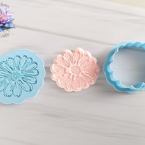 Daisy Flower Cookie Cutter & Debosser Set – Daisy Floral Fondant Stamp – Flower Cookie Decor Tool