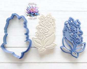 Orchid Flower Cookie Cutter & Embosser Set – Orchid Floral Fondant Stamp – Flower Cookie Decor Tool