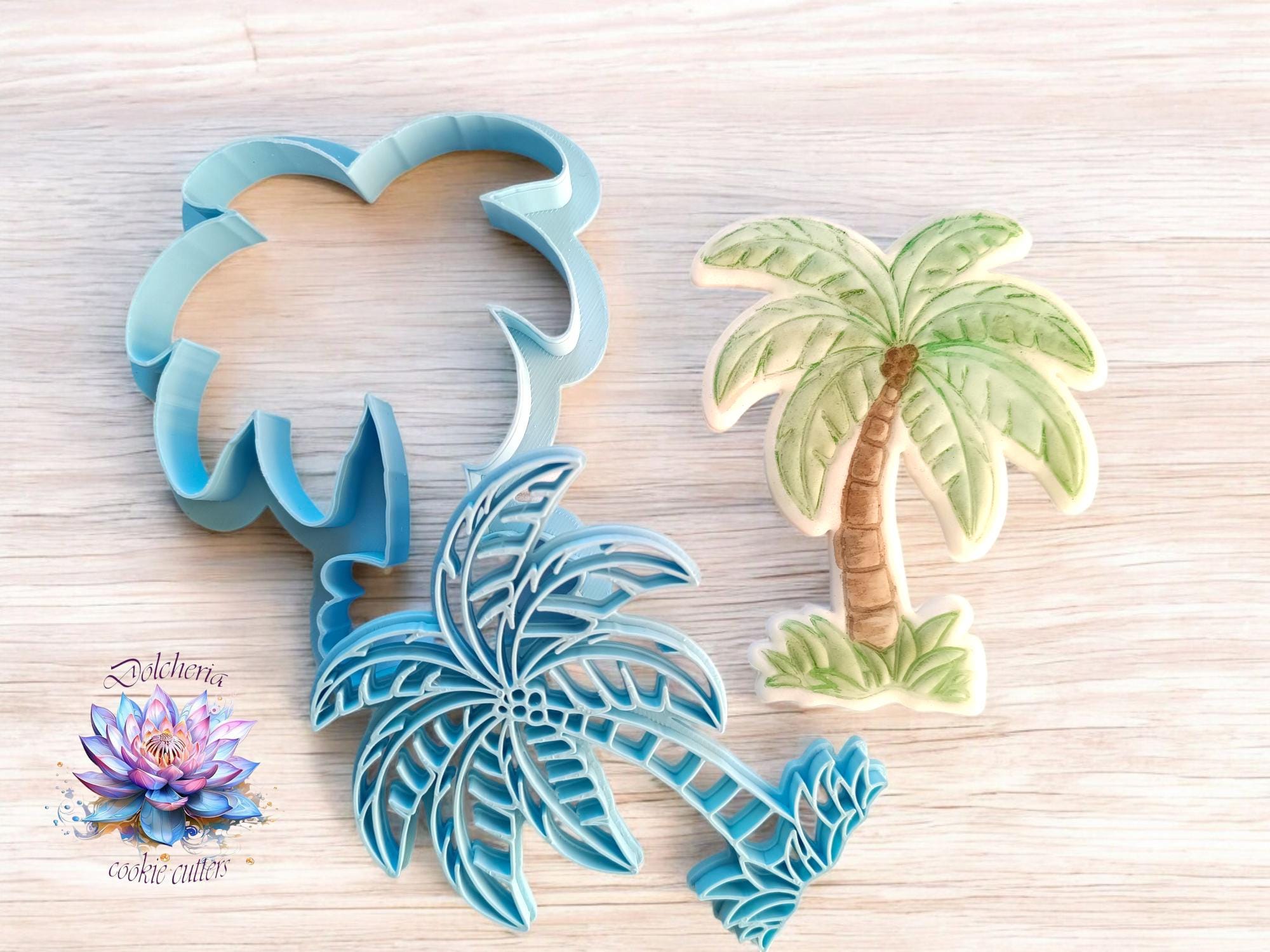 Palm Tree Cookie Cutter & Embosser Set – Tropical Cookie Stamp for ...
