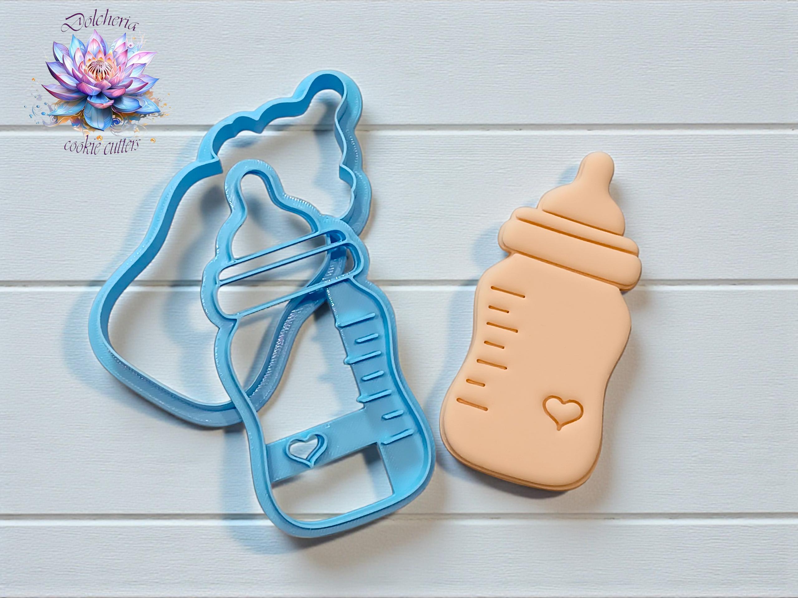 Baby Bottle Cookie Cutter and Embosser – Baby Shower Cookie Stamp ...