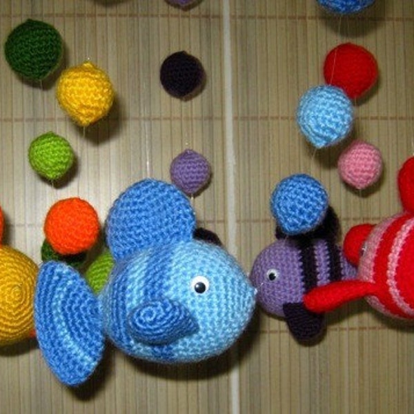 Rainbow Amigurumi Bubbly Fish - FREE SHIPPING