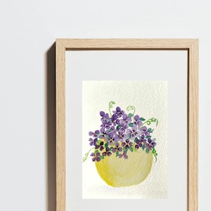 bouquet de fleurs a l'aquarelle format carte postal