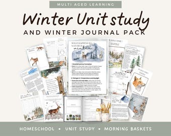 Winter Unit Study, Winter Activity Sheets Kindergarten, Winter Homeschool Study, Winter Morning Menu, Winter Morning Basket, Snow Unit Study
