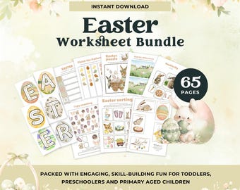 Osteraktivitätspaket für Kinder, Osteraktivitätsbuch zum Ausdrucken, Osteraktivitäten für Kinder, Osteraktivitätsblätter, Osteraktivitätskarten