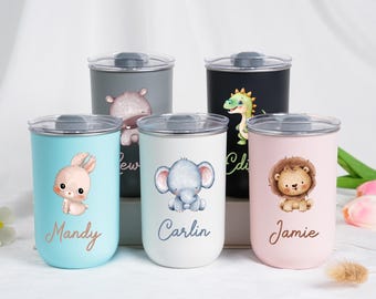 Thermos personnalisé avec nom, Gourde personnalisée pour enfants, Cadeaux pour enfants, Cadeau pour enfants, Cadeaux d'anniversaire pour tout-petits, Gobelet en acier inoxydable pour enfant