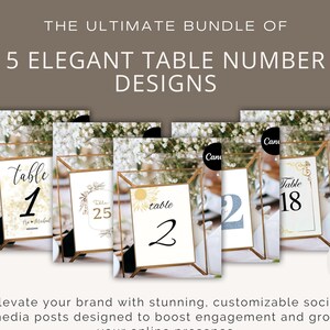 Elegant Wedding Table Number Designs 1-20 | Wedding Templates Bundle | Wedding Tables Numbers | Wedding Template | Modern Wedding