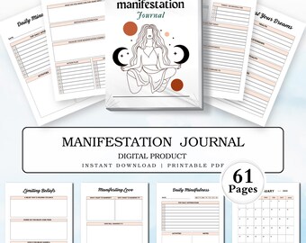 Manifestation Journal Printable PDF | Law of Attraction Journal & Affirmation Planner | Digital Download