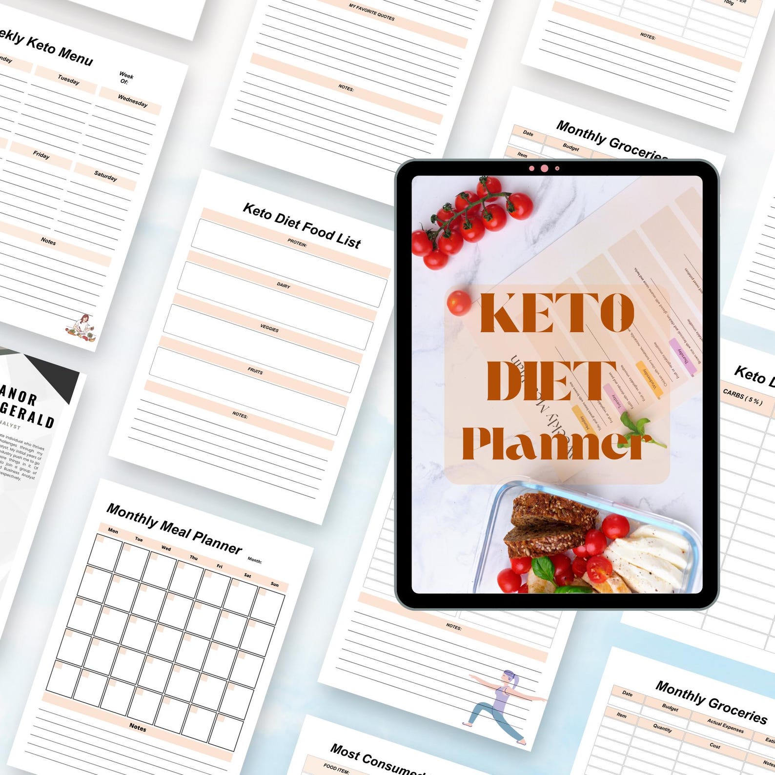 Keto Diet Planner Printable: Low Carb Meal & Fitness Tracker (PDF) - Etsy
