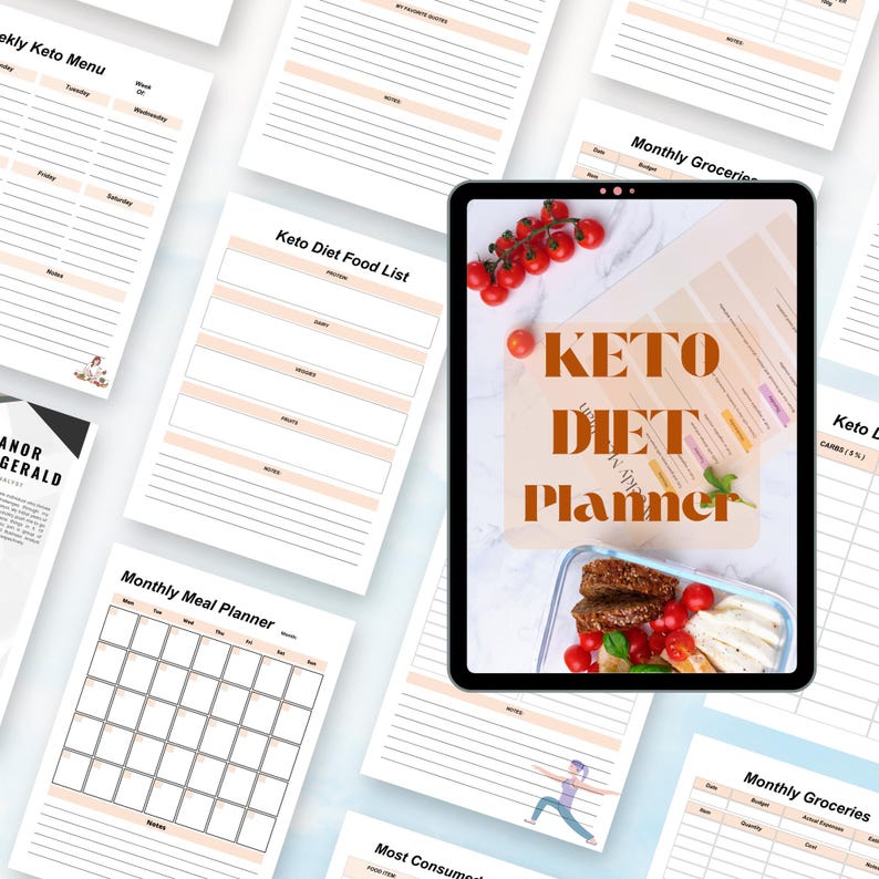 Keto Diet Planner Printable: Low Carb Meal &amp; Fitness Tracker (PDF) - Etsy