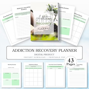 Addiction Recovery Planner: Sobriety Journal & Tracker (Printable PDF)