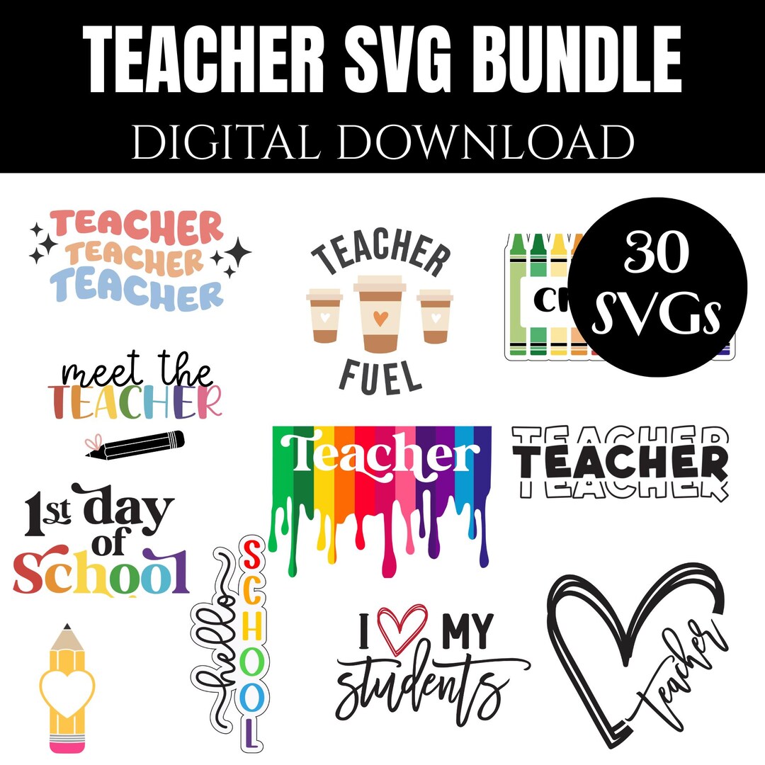 Teacher SVG Bundle for Cricut Silhouette | Funny Teacher Quotes SVG ...