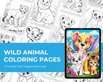 Jungle Safari Animal Coloring Pages for Kids (Printable PDF Download)