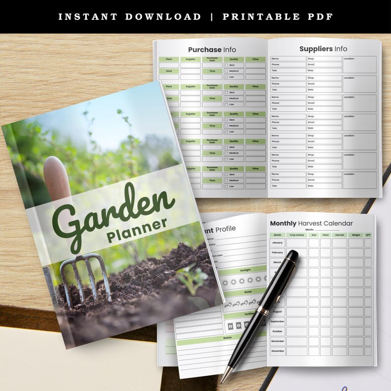 Garden Planner Bundle Printable | Vegetable & Flower Plot Layout ...