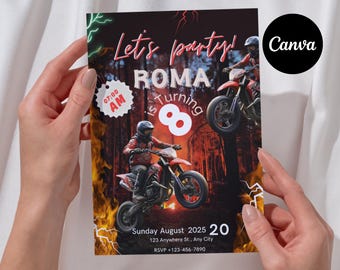 Birthday Invitation Template: Canva Digital Party Invite (Digital Download)