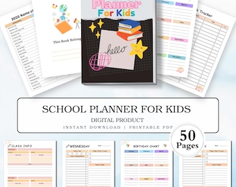 School Planner for Kids: Homework Organizer, Class Schedule (PDF)