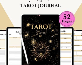 Utskrivbart Tarotdagbokpaket | Daglig spridningslogg, Kortbetydelser PDF