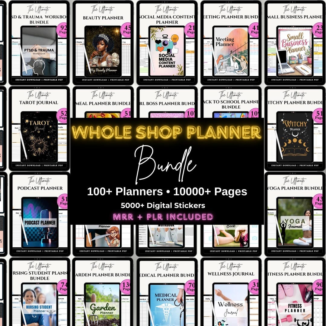 PLR Planner Bundle 2026 | Digital Planner Mega Bundle, Editable Canva ...