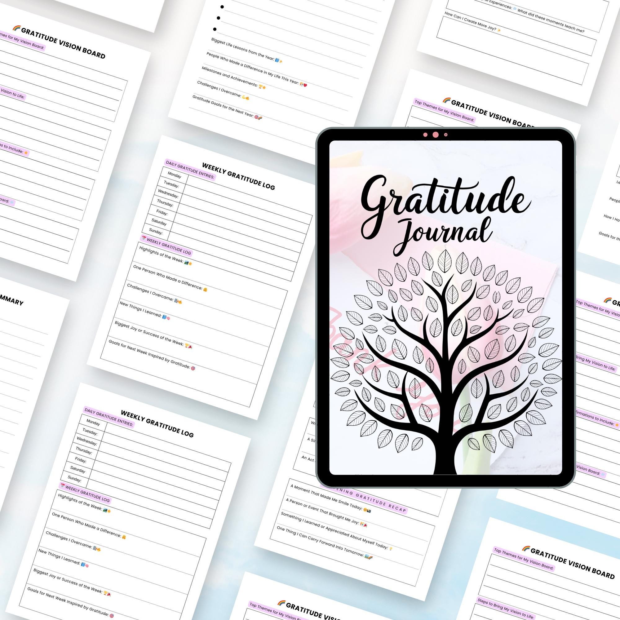 Gratitude Journal Printable | Daily Positive Affirmations | Mindfulness ...