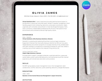 Plantilla de CV compatible con ATS / Solicitud de empleo profesional / Descarga instantánea