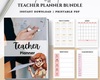 Lehrerplaner-Paket, Unterrichtspläne, Notenbuch, Anwesenheitskontrolle, Klassenmanagement (PDF-Download)