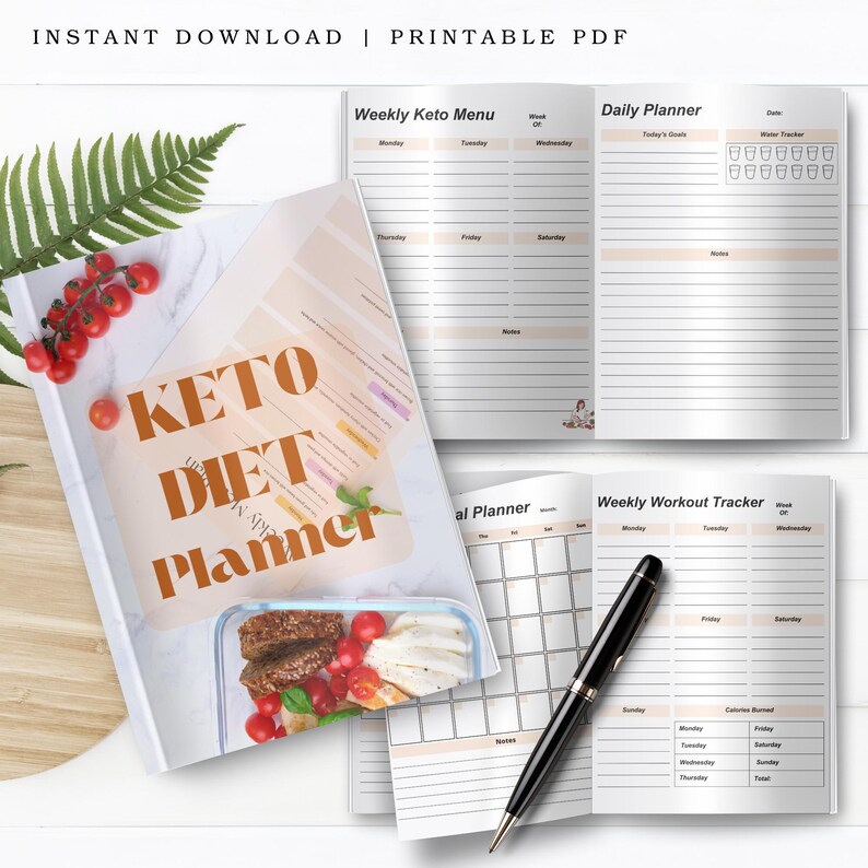 Keto Diet Planner Printable: Low Carb Meal &amp; Fitness Tracker (PDF) - Etsy