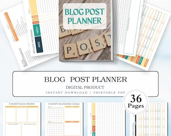 Blog Post Planner Printable | Content Planning Template | Blogging Schedule Organizer PDF | Social Media Planner