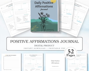 Diario quotidiano di affermazioni positive stampabile / Mindfulness e cura di sé in formato PDF / Migliora la salute mentale / Diario della fiducia