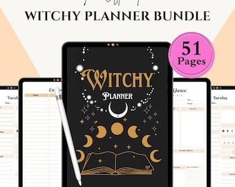 Witchy Planer Bundle Printable | Wicca Buch der Schatten, Mond Ritual Tracker PDF
