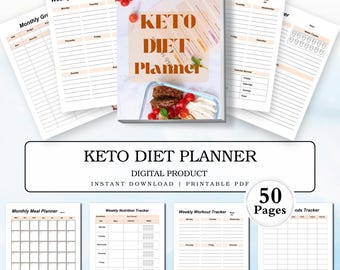 Keto Diet Planner Printable: Low Carb Meal & Fitness Tracker (PDF)