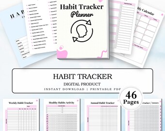 Daily Habit Tracker Printable: Weekly & Monthly Goal Planner (Digital Download)
