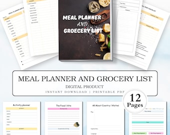 Weekly Meal Planner Printable: Food Budget Organizer (PDF Download)
