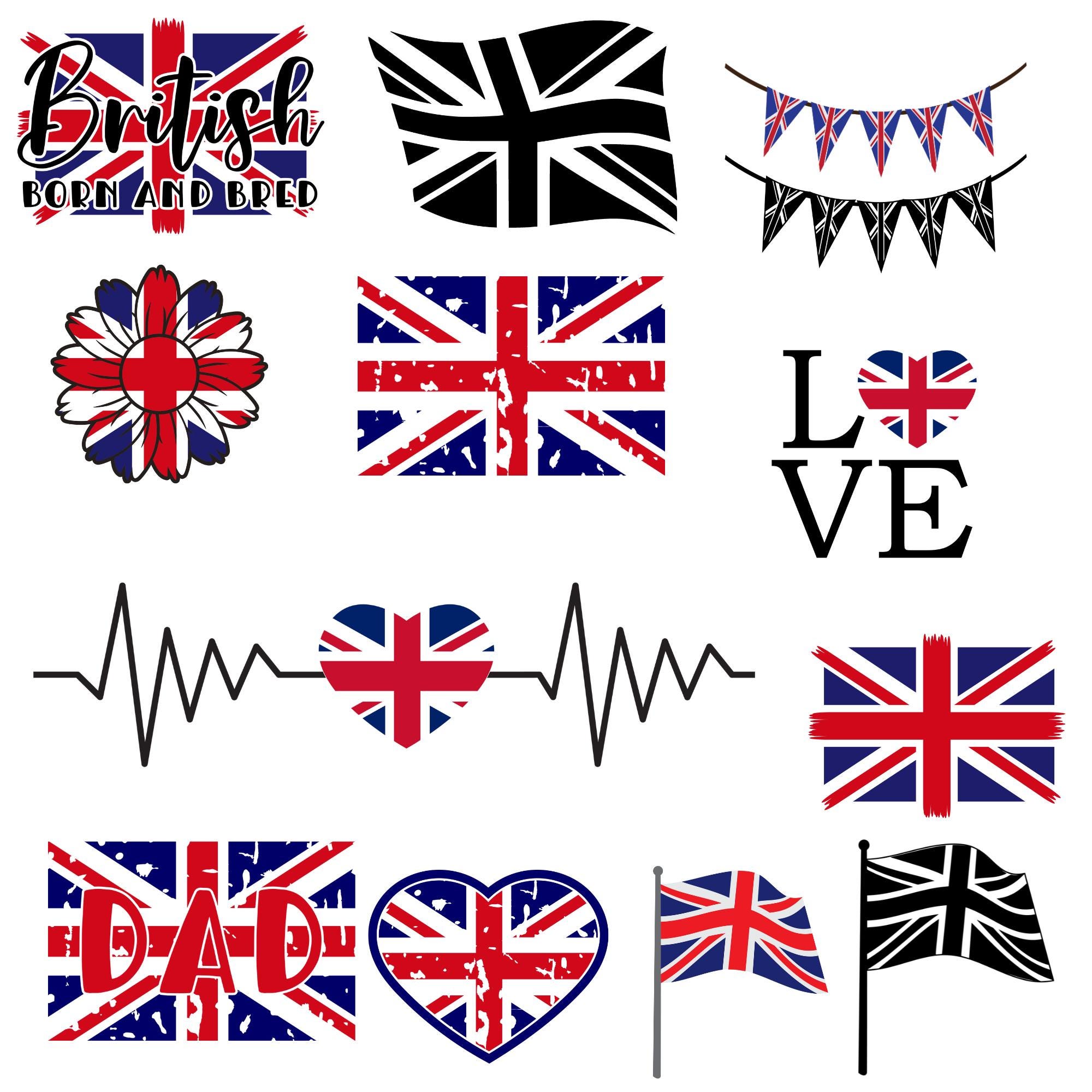 Union Jack SVG Bundle | British Flag Cut Files for Cricut & Silhouette ...